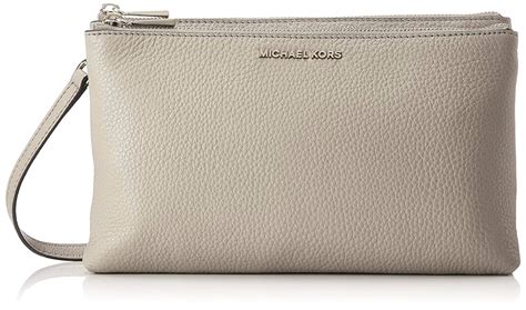 michael kors double zip crossbody pearl gray|bolso Michael Kors jet set.